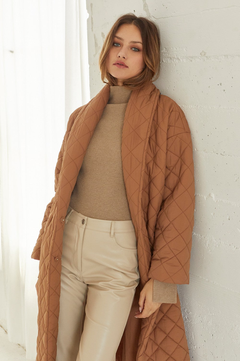 Aveline Quilted Puffer Wrap Coat