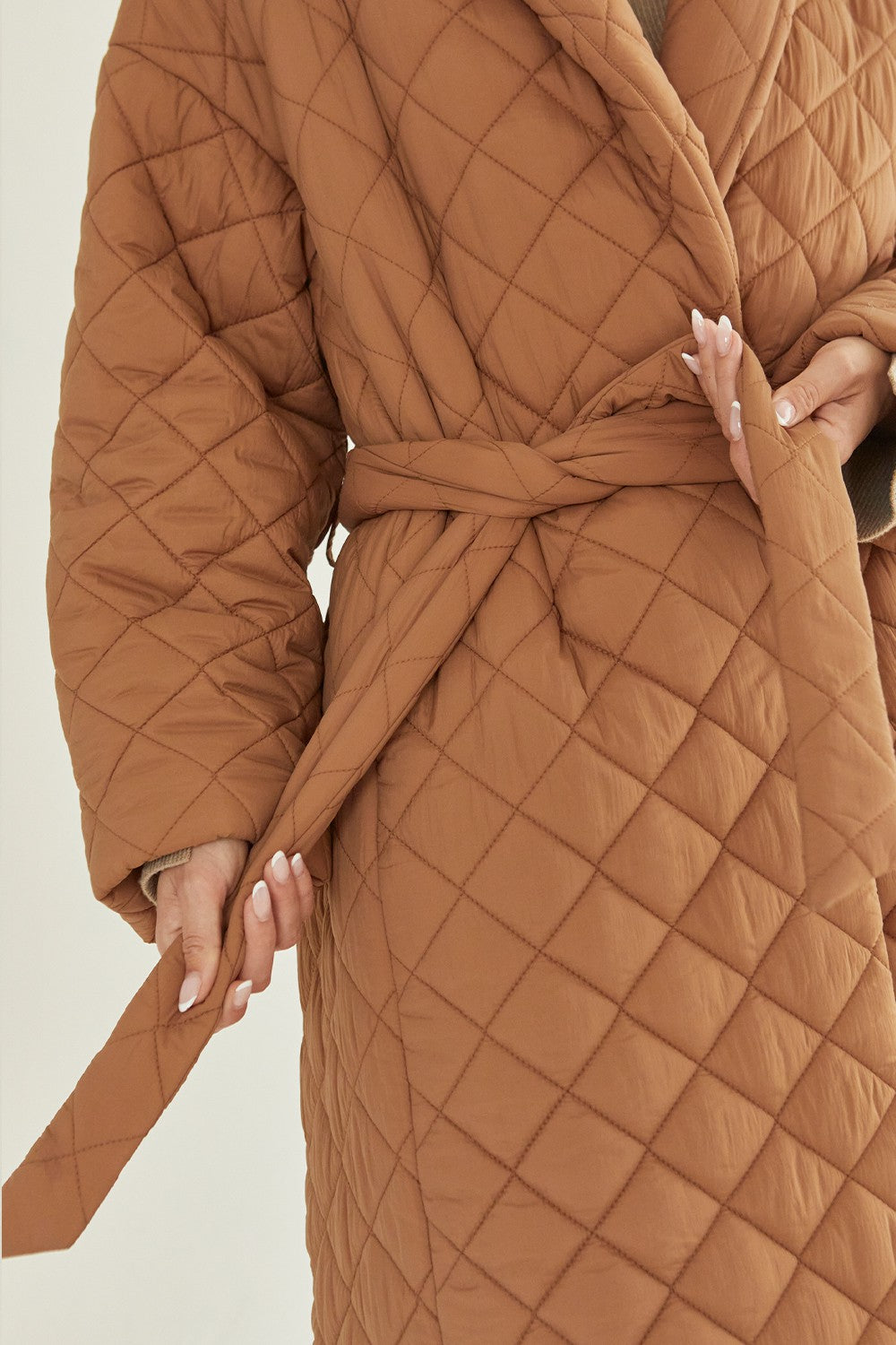 Salty Babe The Label Adeline Quilted Puffer Wrap Coat M/L