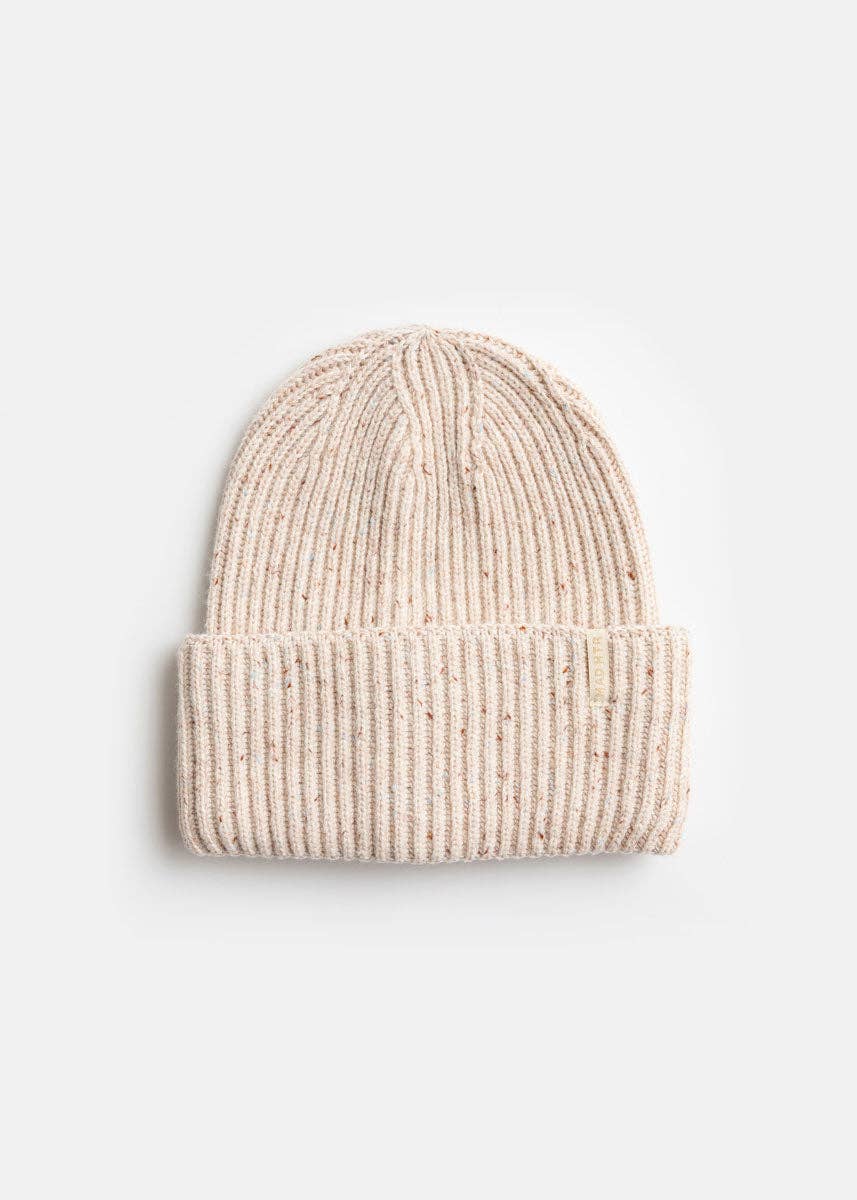 Adult Speckled Knit Beanie - Cream
